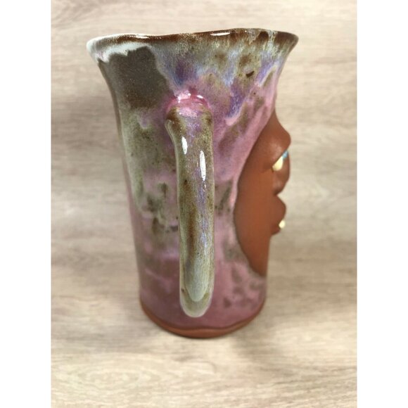 Funny Face Mug Pottery Blue Eyed Buck Tooth Whimsical Signed Crosby Nova Scotia - Picture 3 of 7